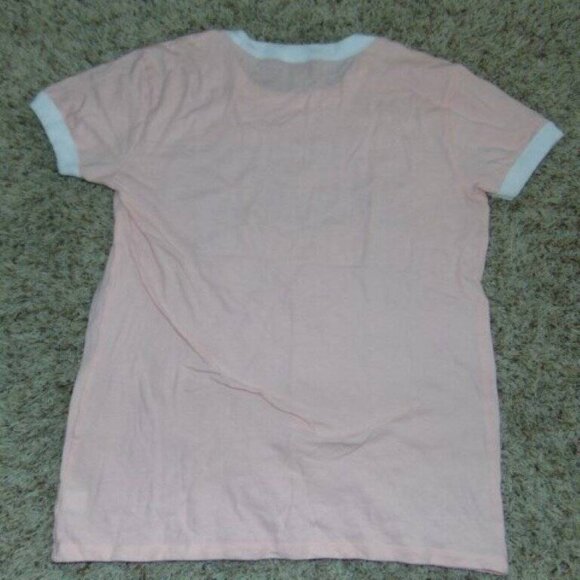 Womens Victorias Secret PINK Shirt Medium Logo Pink Short Sleeve Tee Top - Picture 3 of 3